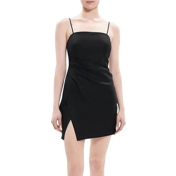 NWT THEORY Galena Linen Mini Dress Black 8 - Picture 1 of 4